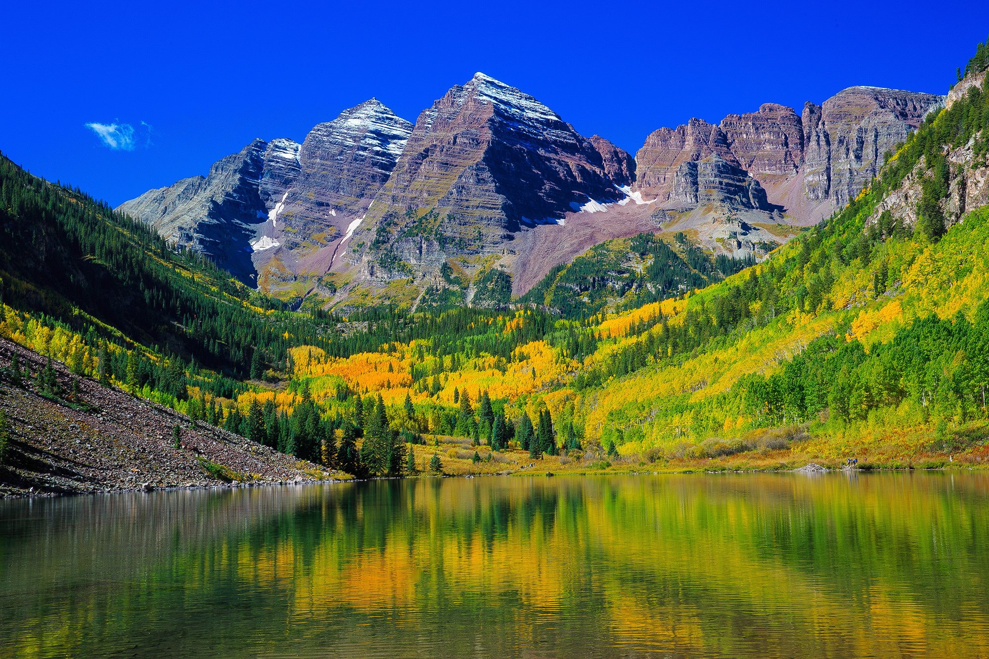 mountains, Lake, Forests, Scenery, Usa, Maroon, Bells, Colorado, Nature Wallpaper