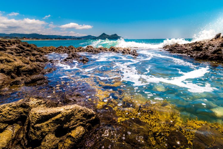 new, Zealand, Coast, Stones, Waves, Scenery, Nature HD Wallpaper Desktop Background