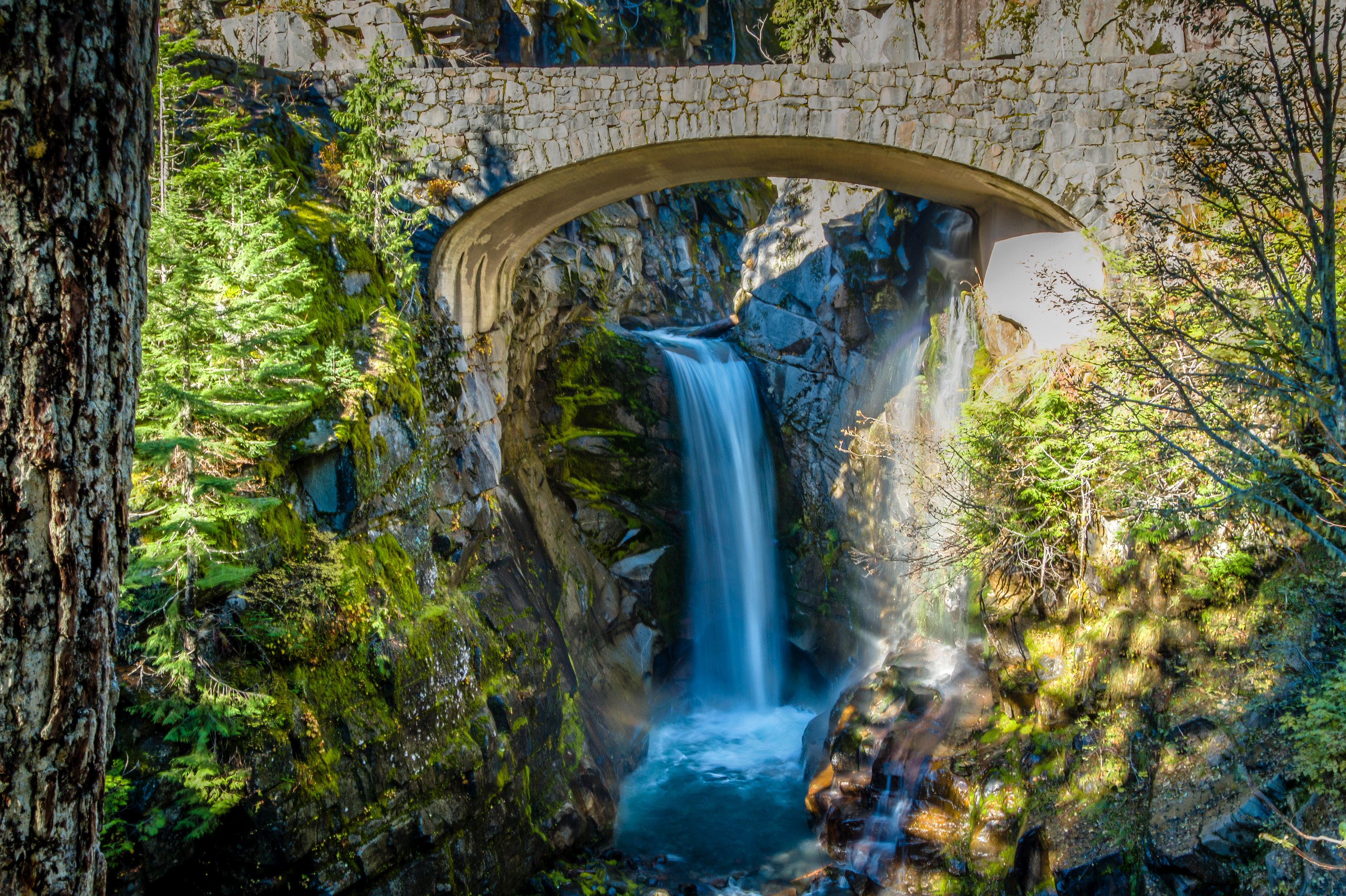 usa, Parks, Waterfalls, Bridges, Christine, Falls, Mt, Rainier, National, Park, Nature Wallpaper