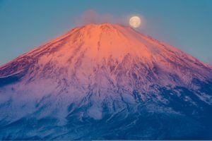 japan, Volcano, Moon, Fuji, Nature
