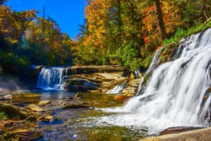 forests, Waterfalls, Rivers, Autumn, Nature