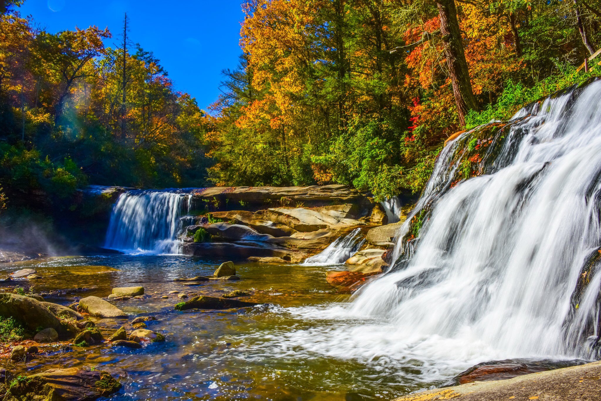 forests, Waterfalls, Rivers, Autumn, Nature Wallpaper