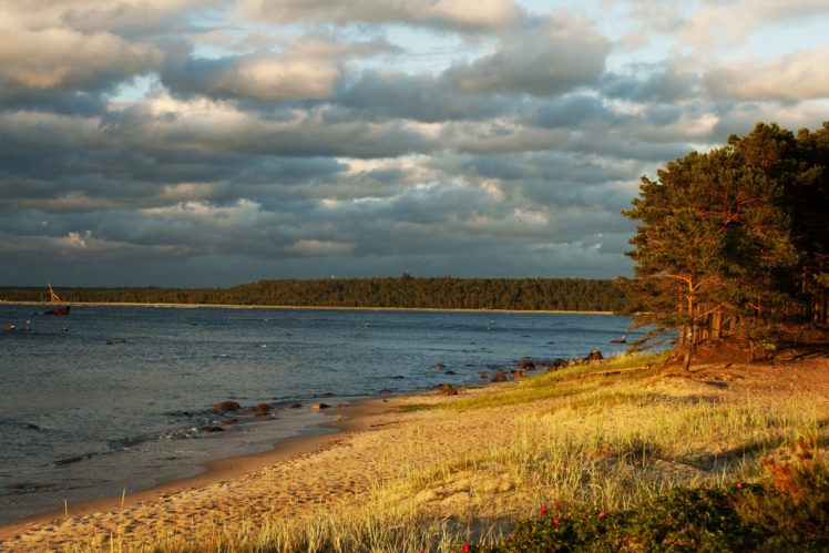 estonia, Rivers, Coast, Autumn, Clouds, Trees, Lohusalu, Nature HD Wallpaper Desktop Background