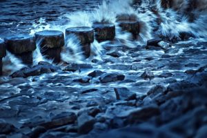 sea, Stones, Waves, Nature