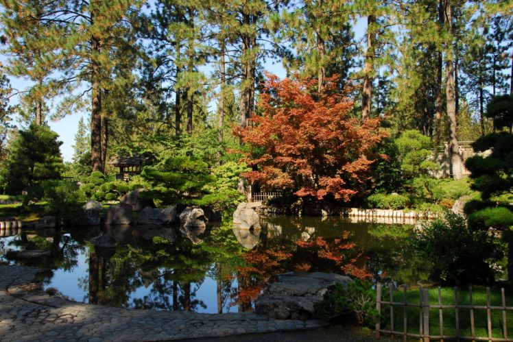 usa, Parks, Pond, Trees, Shrubs, Manito, Park, Spokane, Nature HD Wallpaper Desktop Background