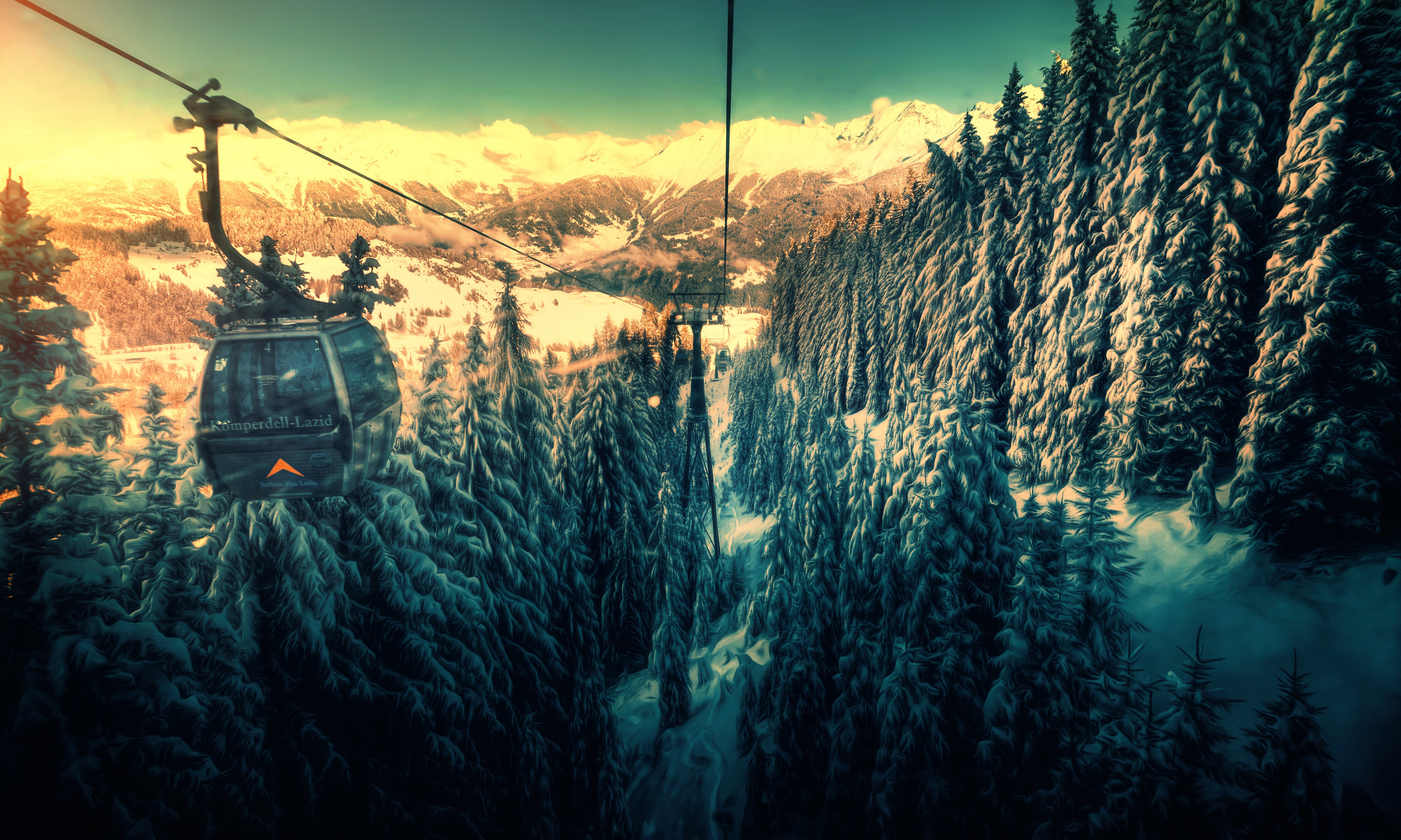 forests, Mountains, Funicular, Nature Wallpaper