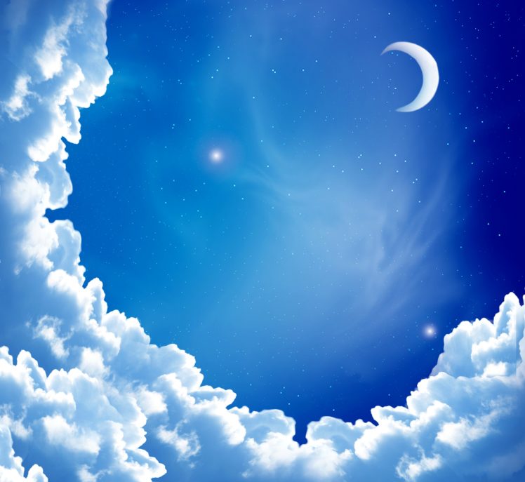 sky, Clouds, Moon, Nature HD Wallpaper Desktop Background