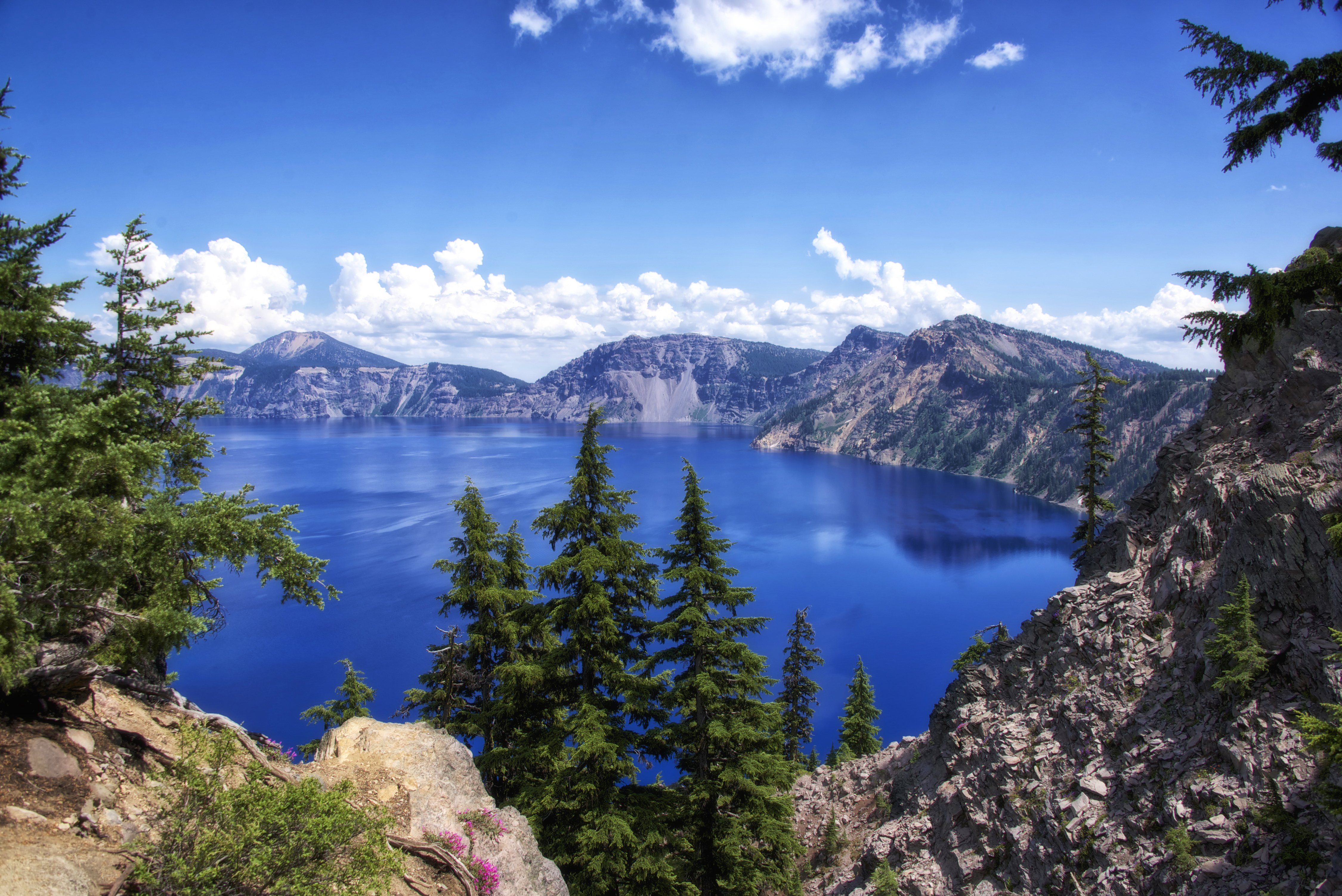 usa, Parks, Scenery, Mountains, Lake, Sky, Fir, Crater, Lake, National, Park, Nature Wallpaper