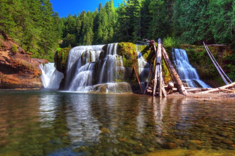 usa, Rivers, Waterfalls, Forests, Washington, Lewis, River, Nature HD Wallpaper Desktop Background