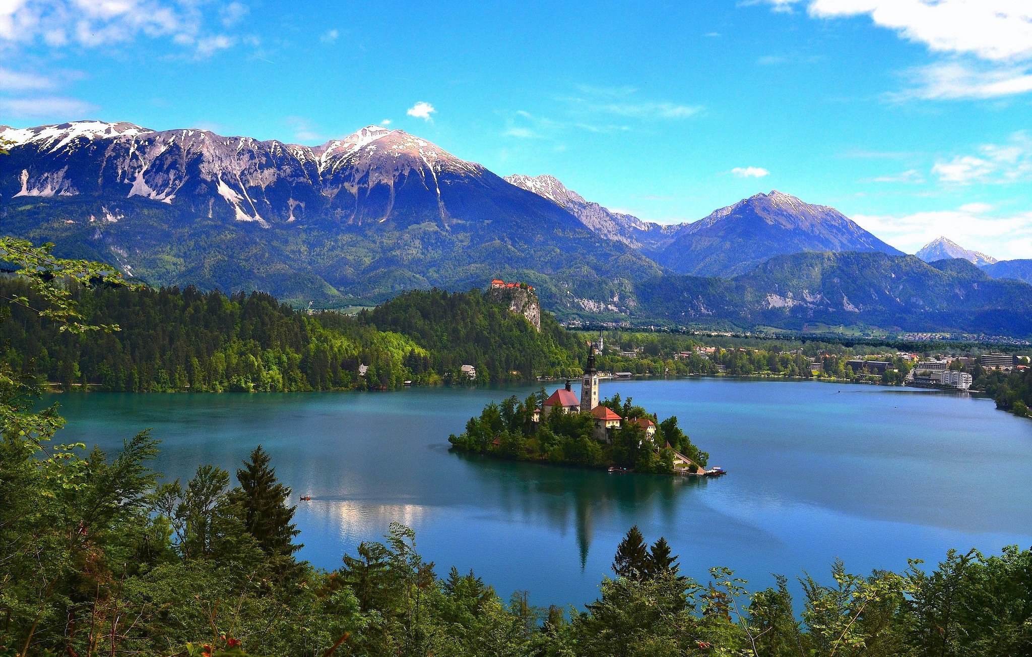 mountains, Lake, Scenery, Slovenia, Bled, Nature Wallpaper