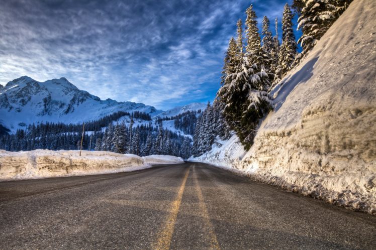 roads, Mountains, Asphalt, Fir, Nature HD Wallpaper Desktop Background
