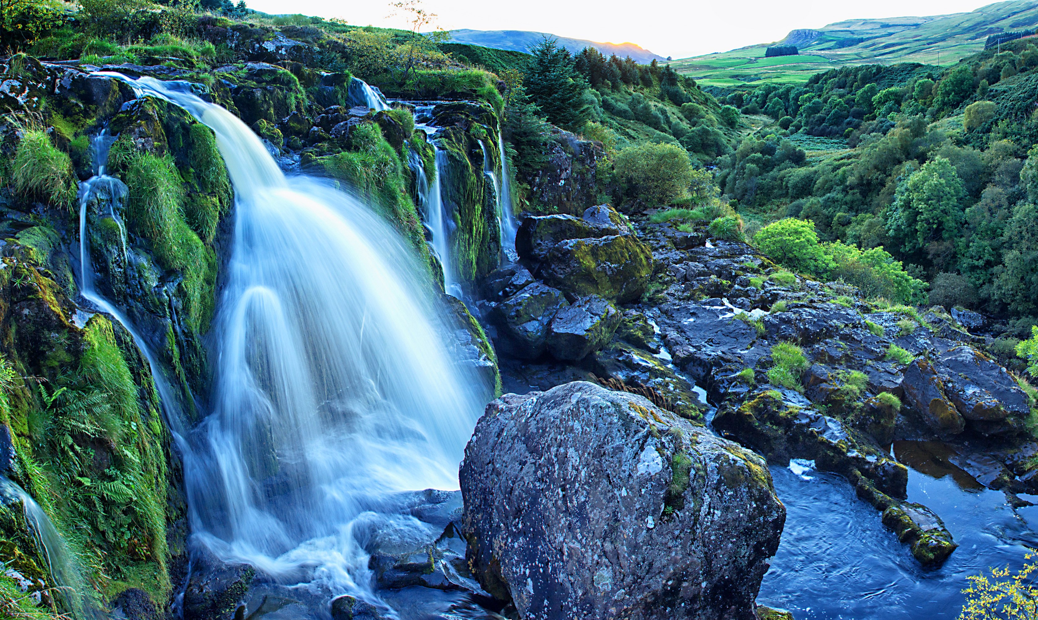 scotland, Waterfalls, Stones, Moss, Loup, Of, Fintry, Nature Wallpaper