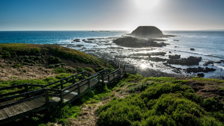 australia, Scenery, Coast, Ocean, Stairs, Nature HD Wallpaper Desktop Background