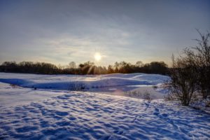 winter, Sunrises, And, Sunsets, Snow, Nature