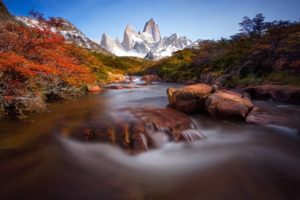 mountains, Scenery, Rivers, Stones, South, America, Patagonia, Nature