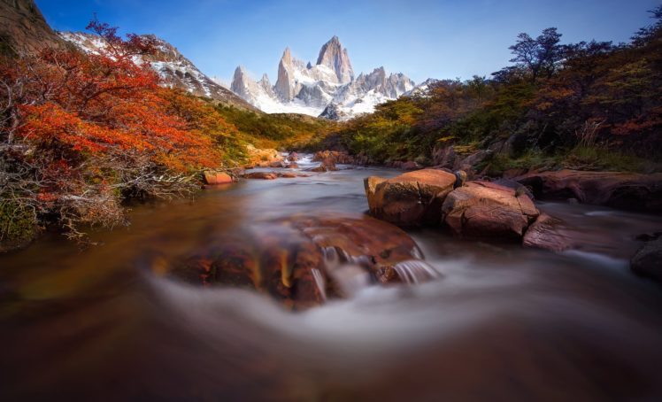 mountains, Scenery, Rivers, Stones, South, America, Patagonia, Nature HD Wallpaper Desktop Background