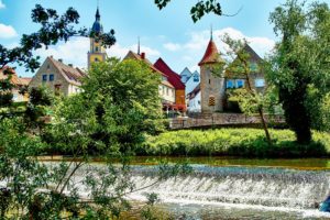 germany, Houses, Waterfalls, Crailsheim, Cities