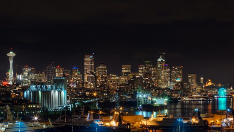 houses, Washington, Night, Seattle, Cities HD Wallpaper Desktop Background