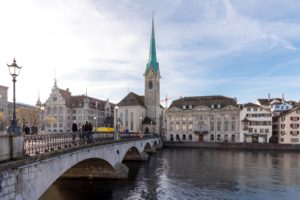 switzerland, Houses, Rivers, Bridges, Temples, Street, Lights, Zurich, Cities
