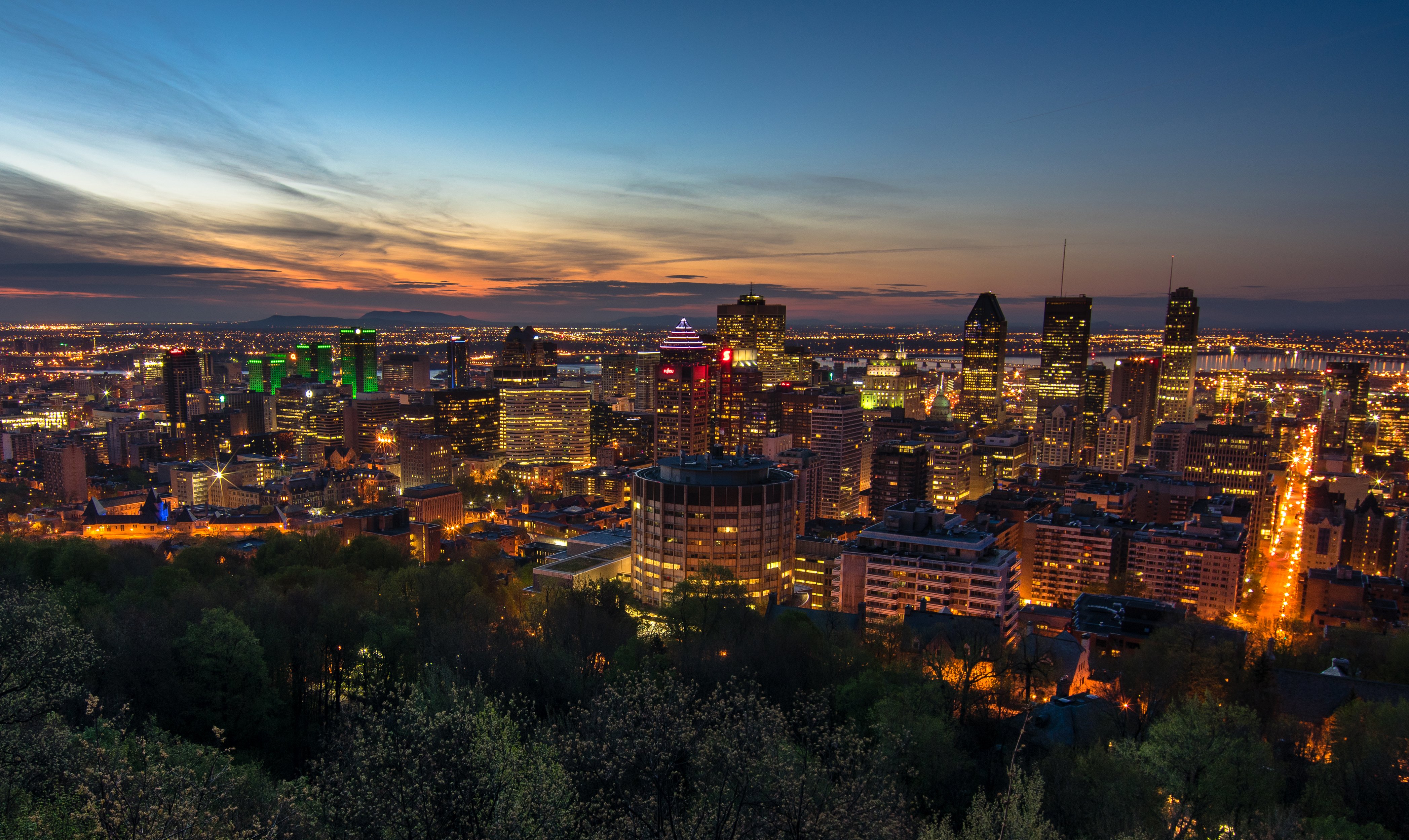 canada, Houses, Sky, Megapolis, Night, Montreal, Cities Wallpaper