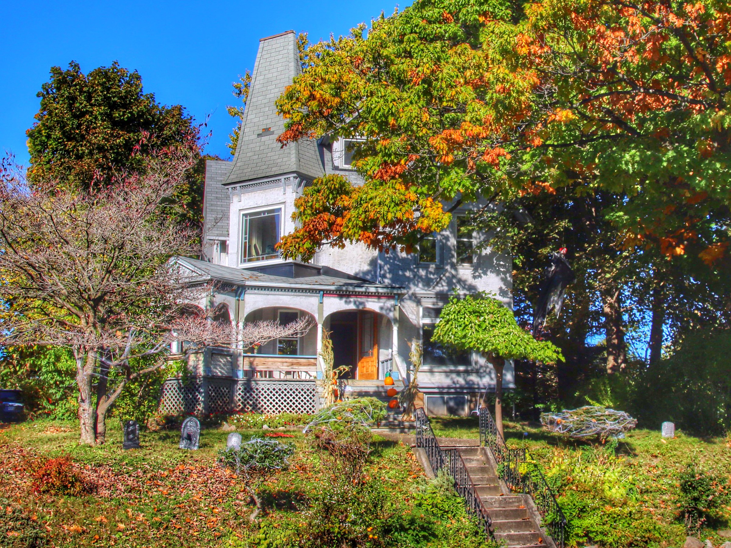 canada, Houses, Stairs, Trees, Niagara, Falls, Ontario, Cities Wallpaper