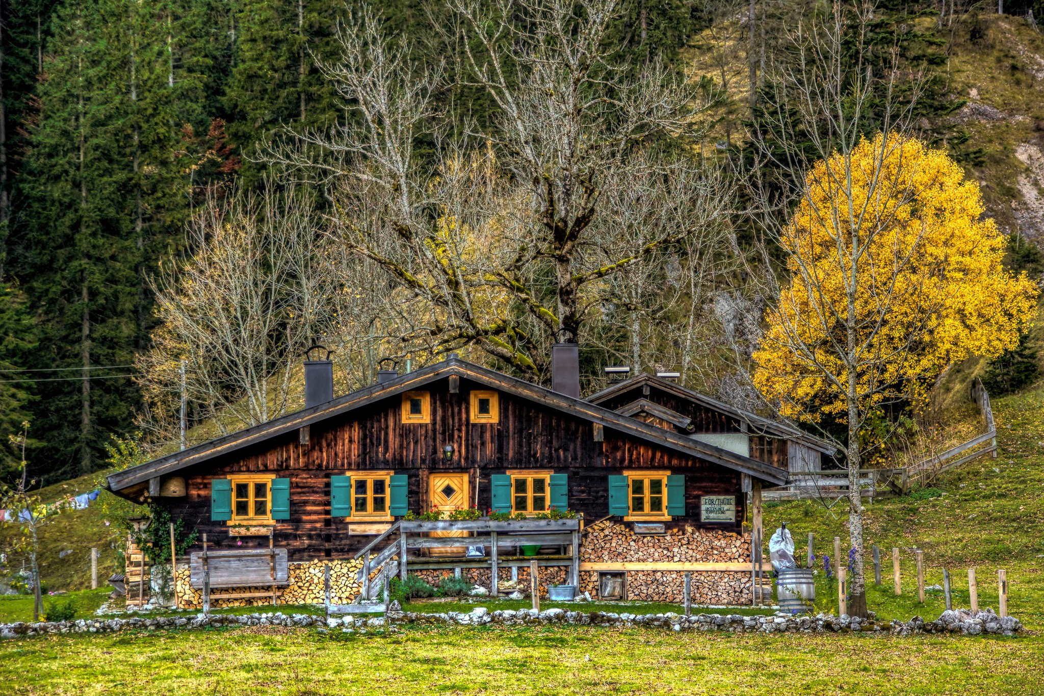 germany, Houses, Trees, Brannenburg, Cities Wallpaper