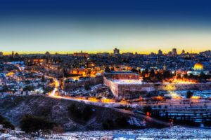 israel, Houses, Temples, Night, Jerusalem, Cities
