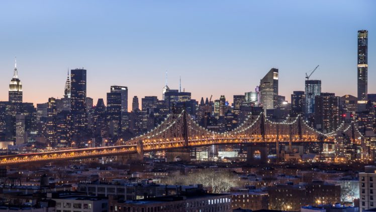 usa, Houses, Bridges, Manhattan, New, York, City, Street, Lights, Cities HD Wallpaper Desktop Background