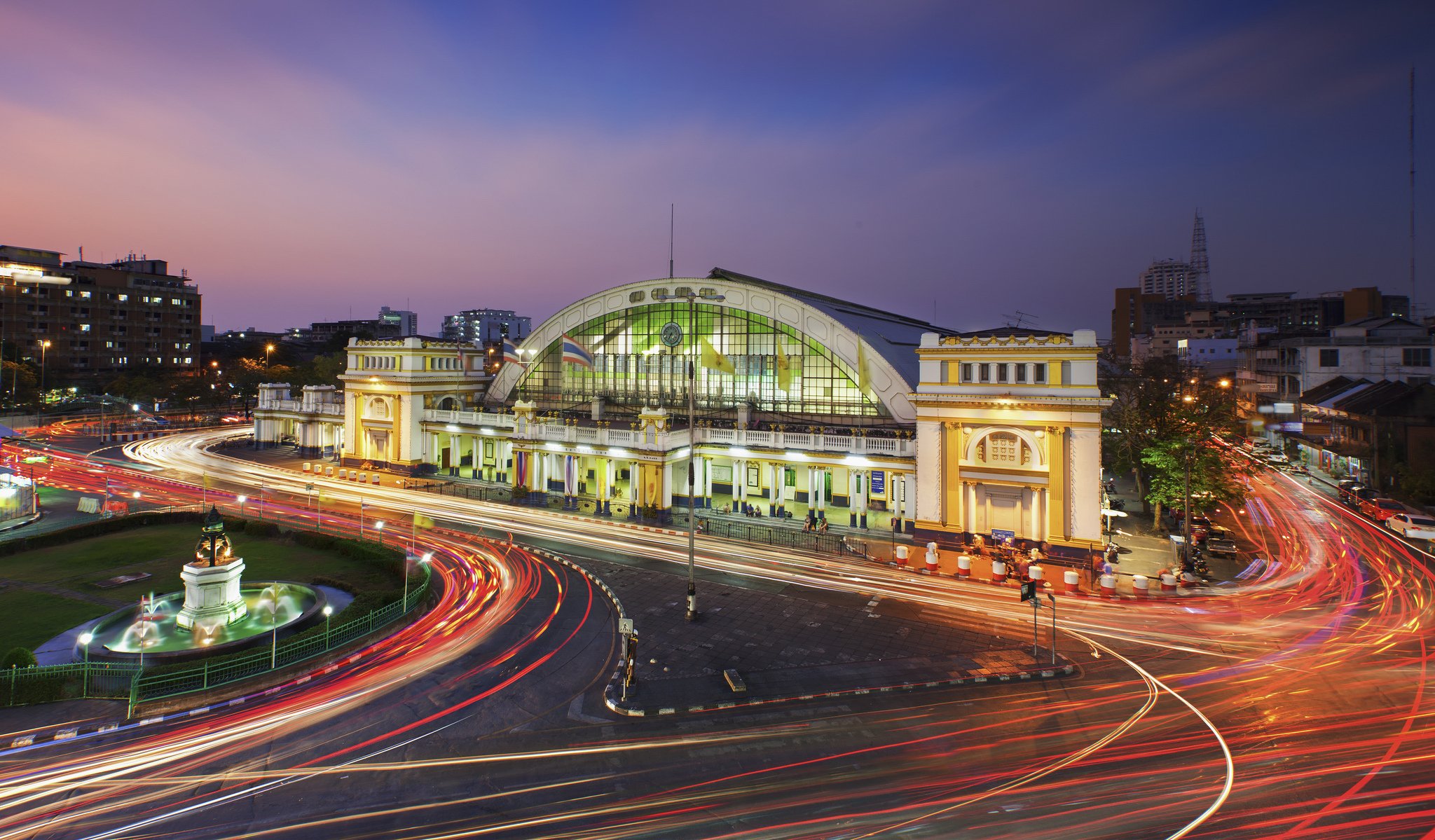 bangkok, Thailand, Night, Motion, Hua, Lamphong, Train, Station, Cities Wallpaper