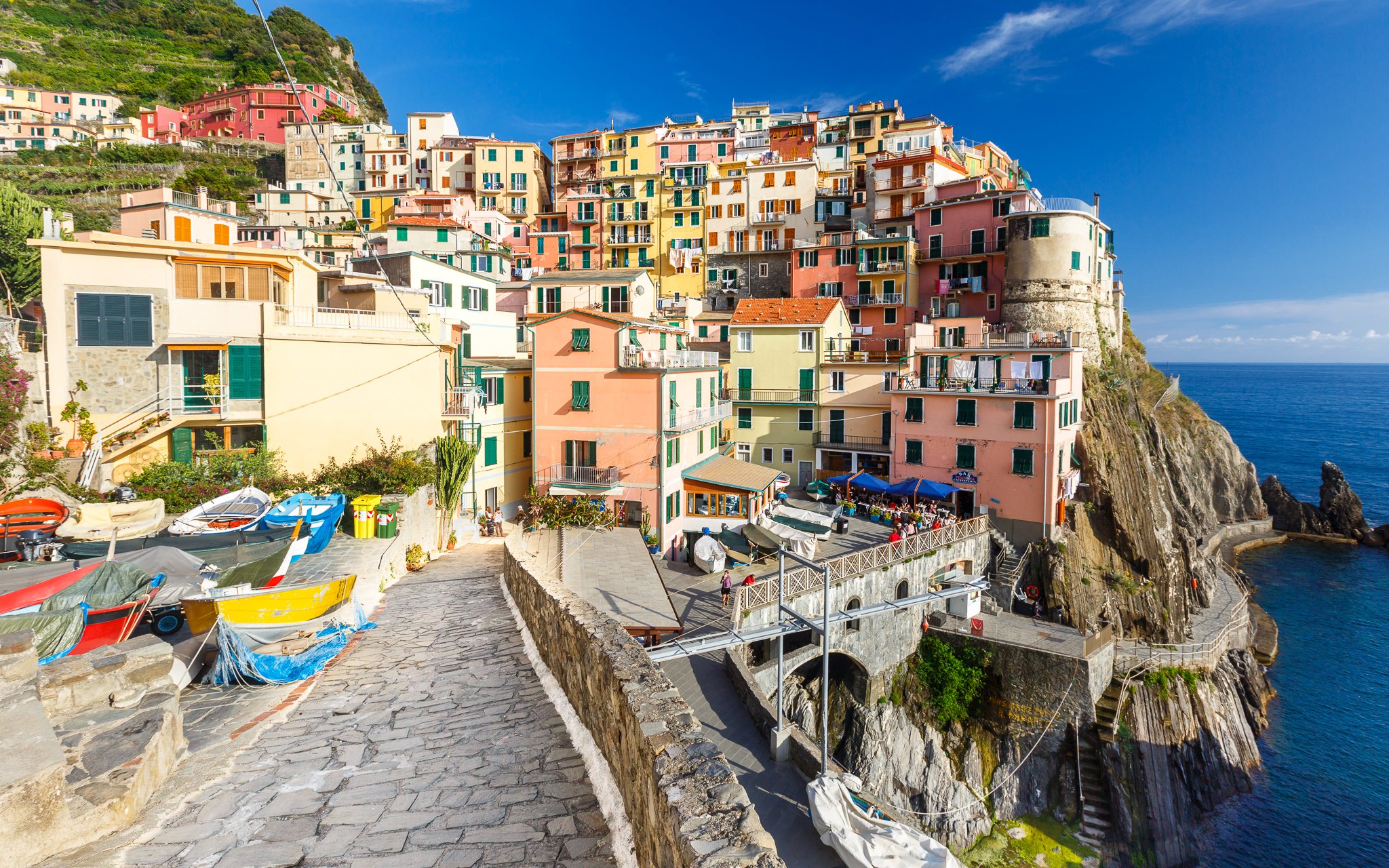 italy, Houses, Boats, Crag, Manarola, Cities Wallpaper