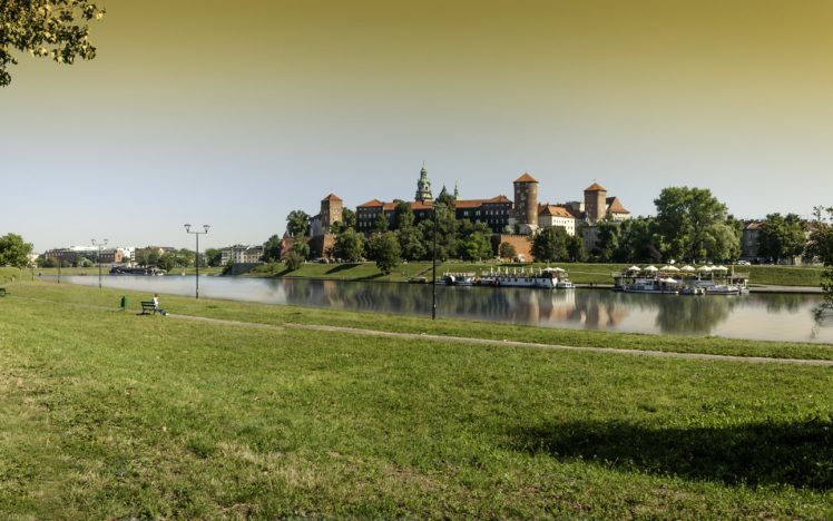 poland, Castles, Rivers, Grass, Wawel, Royal, Castle, Krakow, Cities HD Wallpaper Desktop Background