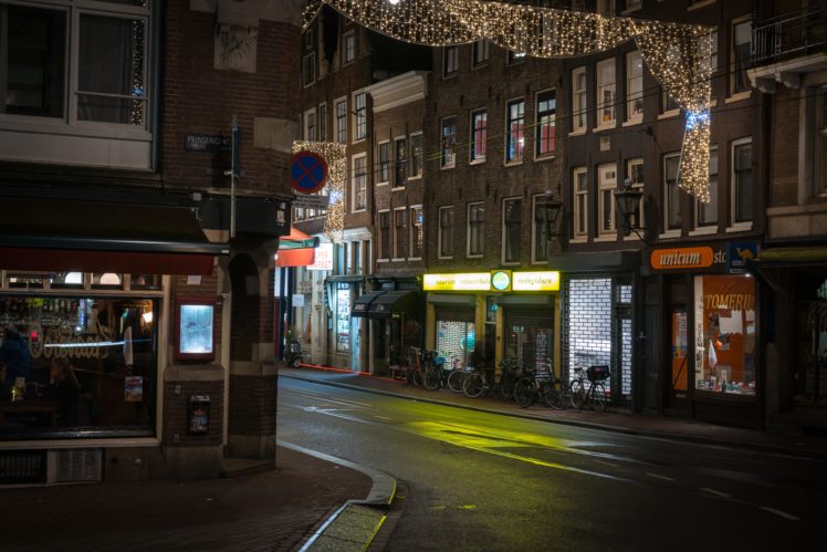 amsterdam, Netherlands, Houses, Street, Night, Cities HD Wallpaper Desktop Background