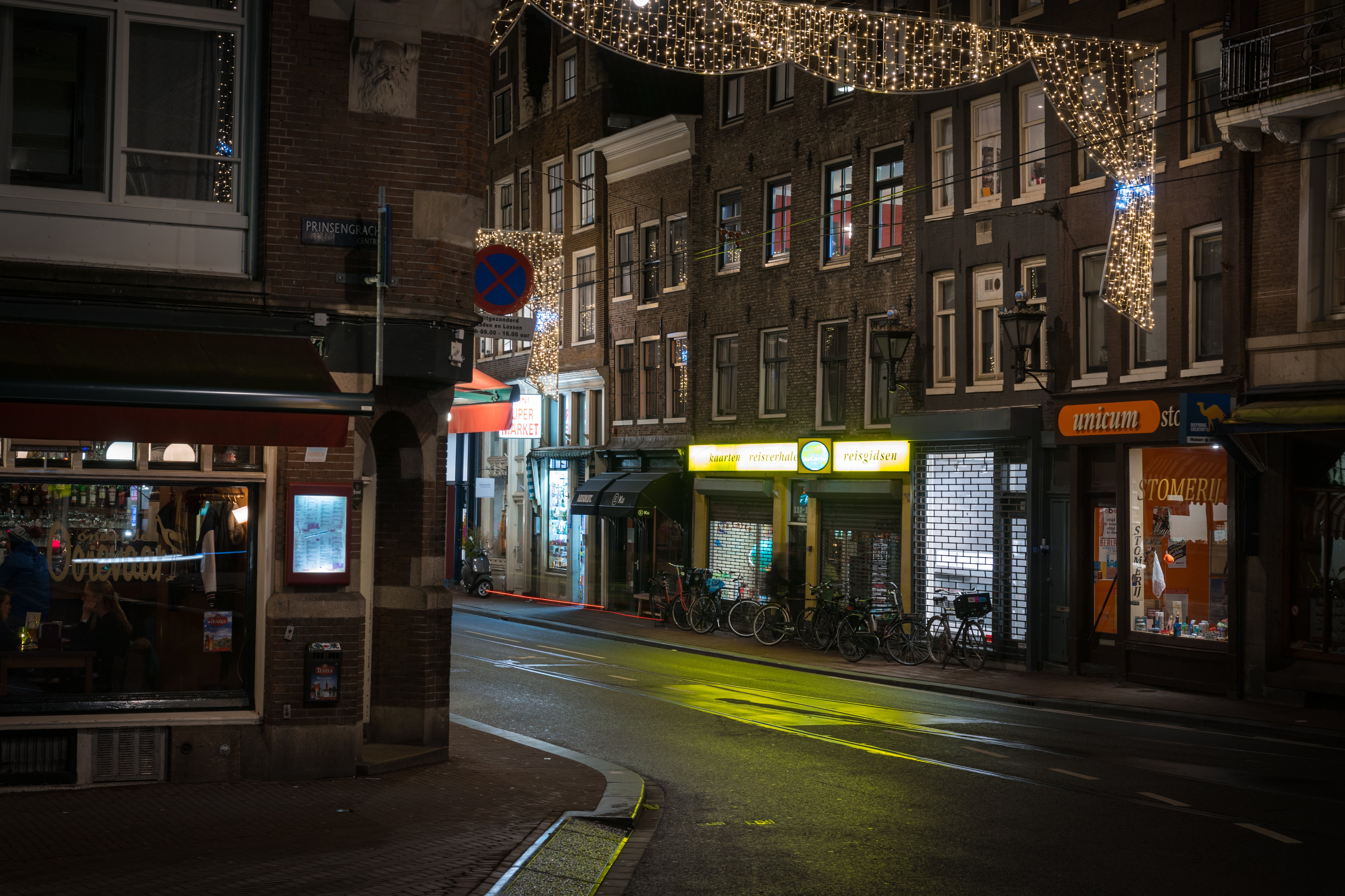 amsterdam, Netherlands, Houses, Street, Night, Cities Wallpaper