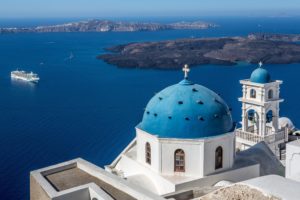 greece, Houses, Sea, Imerovigli, Santorini, Aegean, Church, Of, Ai stratis, Cities