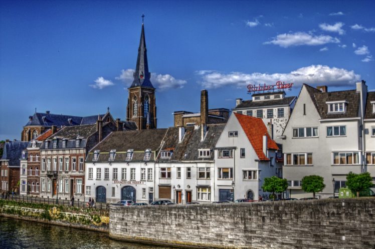 netherlands, Houses, Sky, Street, Maastricht, Cities HD Wallpaper Desktop Background
