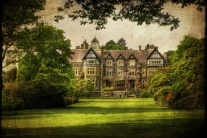 united, Kingdom, Houses, Parks, Lawn, Shrubs, Bodnant, Gardens, Wales, Cities