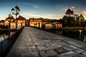 portugal, Houses, Bridges, Evening, Street, Lights, Roman, Bridge, Chaves, Cities
