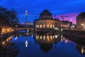 berlin, Germany, Houses, Rivers, Bridges, Night, Bode, Museum, Cities