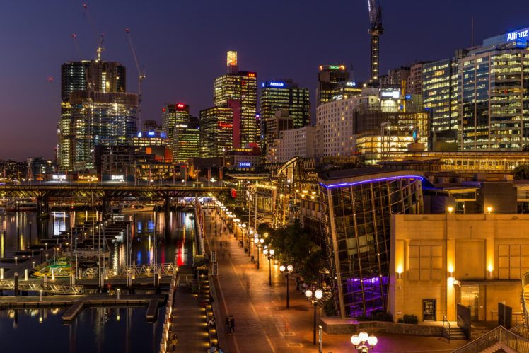 australia, Houses, Marinas, Sydney, Street, Night, Street, Lights, Cities HD Wallpaper Desktop Background