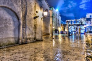 croatia, Houses, Street, Night, Street, Lights, Hdr, Split, Cities