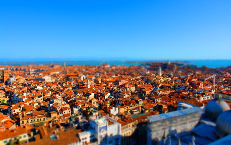 houses, Italy, From, Above, Venice, Tilt shift, Cities HD Wallpaper Desktop Background
