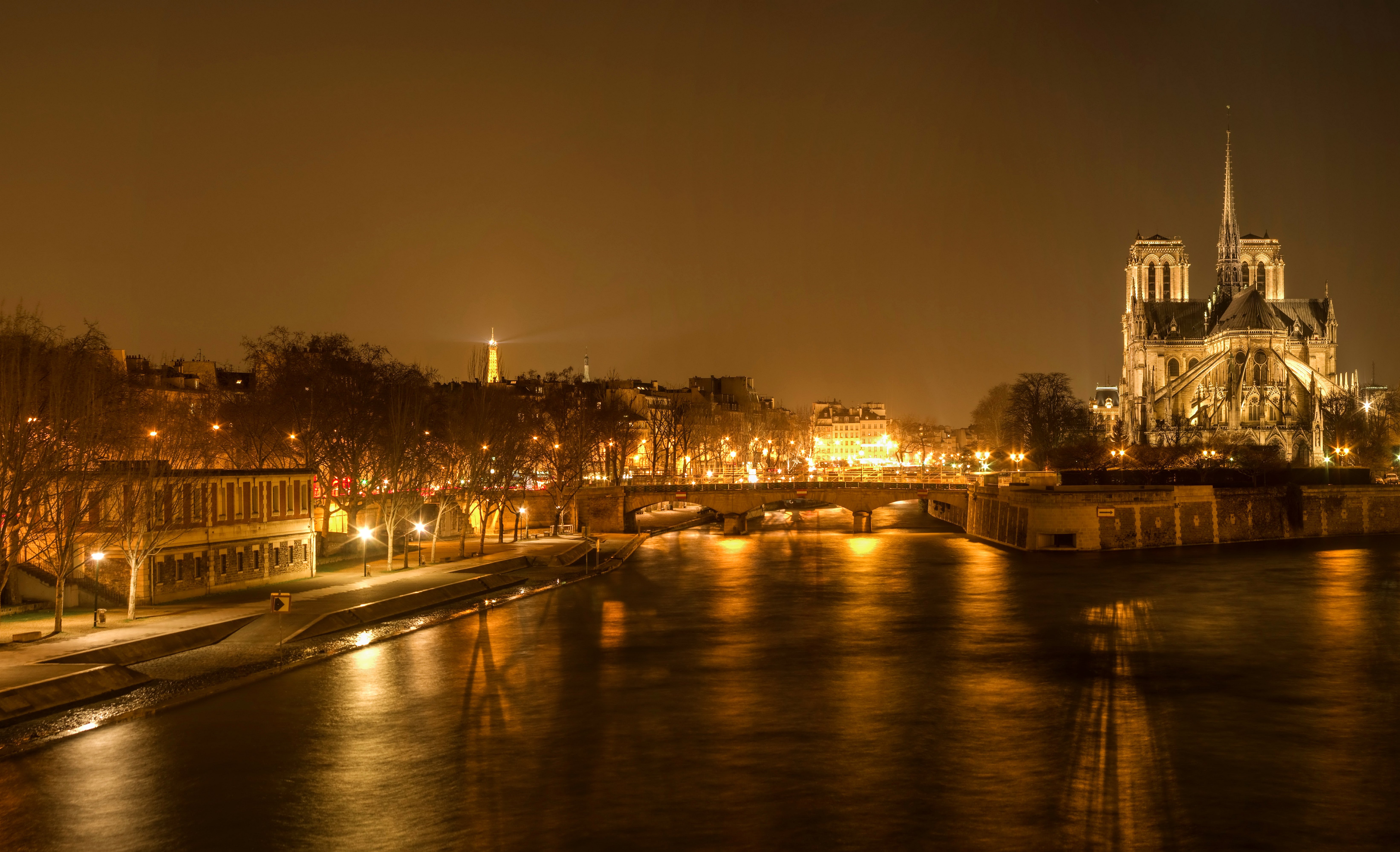 france, Temples, Houses, Rivers, Bridges, Paris, Night, Street, Lights, Cities Wallpaper