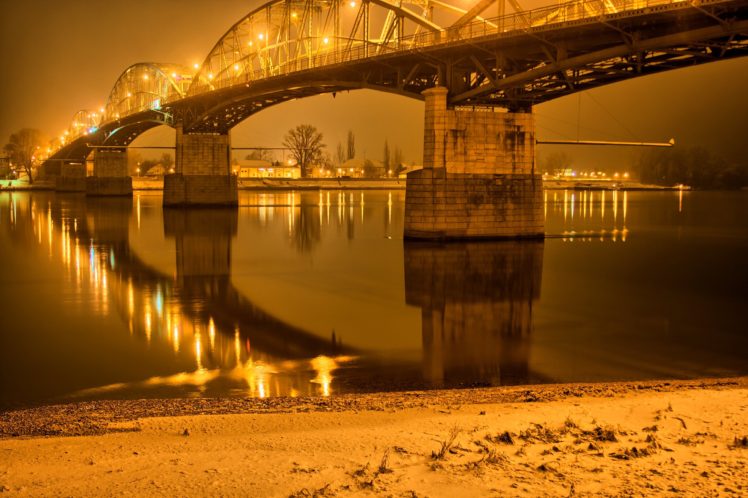 hungary, Rivers, Bridges, Night, Street, Lights, Gran, Cities HD Wallpaper Desktop Background