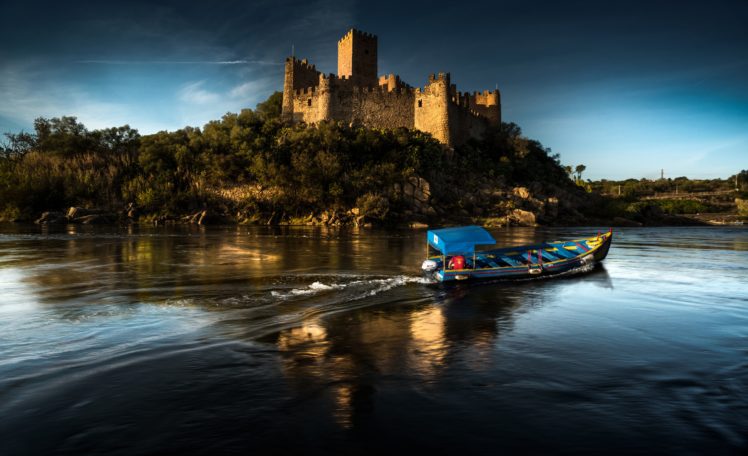 portugal, Castles, Rivers, Boats, Almourol, Castle, Cities HD Wallpaper Desktop Background