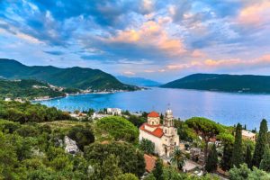 scenery, Montenegro, Houses, Rivers, Mountains, Clouds, Herceg, Novi, Cities