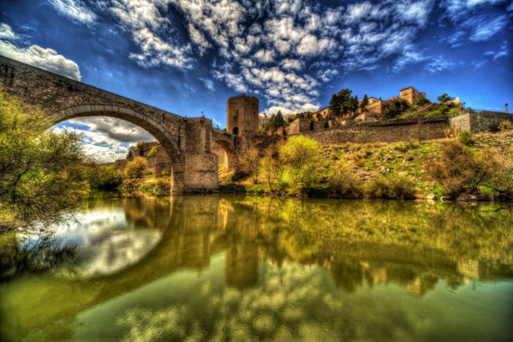 spain, Houses, Rivers, Bridges, Hdr, Clouds, Toledo, Cities HD Wallpaper Desktop Background