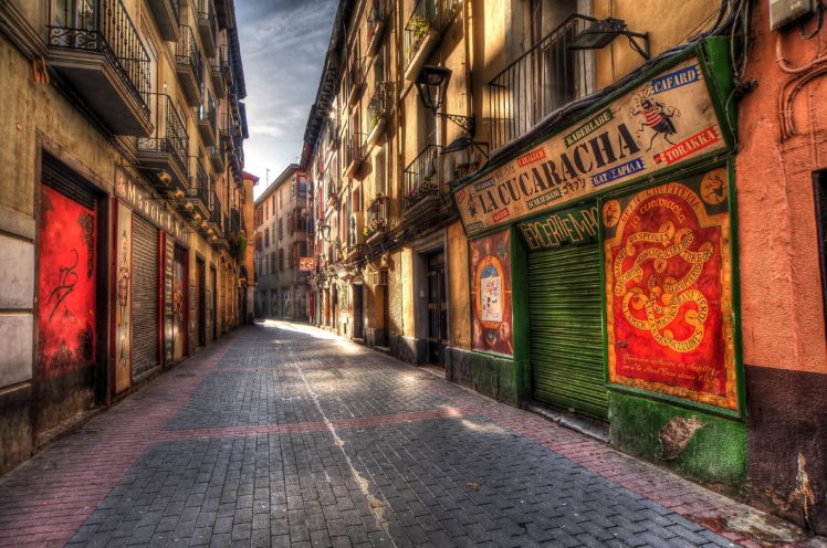 spain, Houses, Hdr, Street, Zaragoza, Aragon, Cities HD Wallpaper Desktop Background
