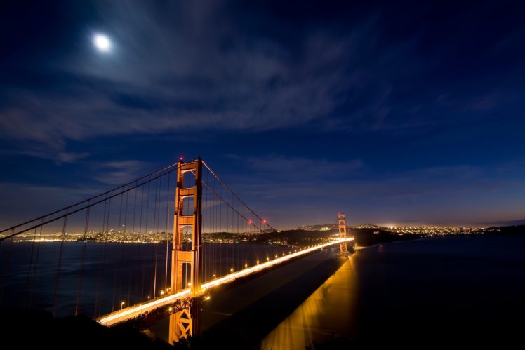 bridges, Sky, Usa, Night, San, Francisco HD Wallpaper Desktop Background