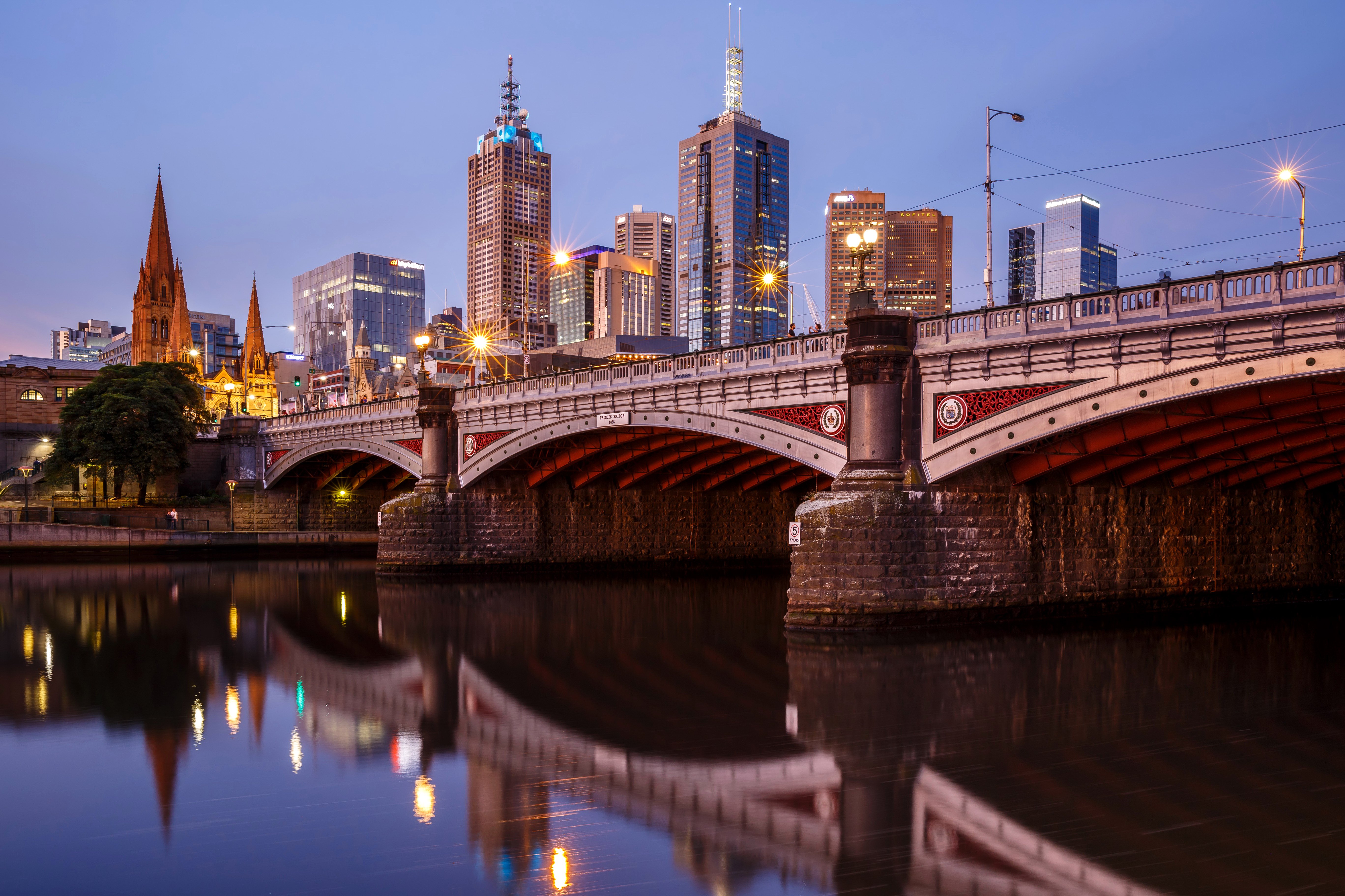 australia, Houses, Rivers, Bridges, Street, Lights, Princes, Bridge, Melbourne, Cities Wallpaper