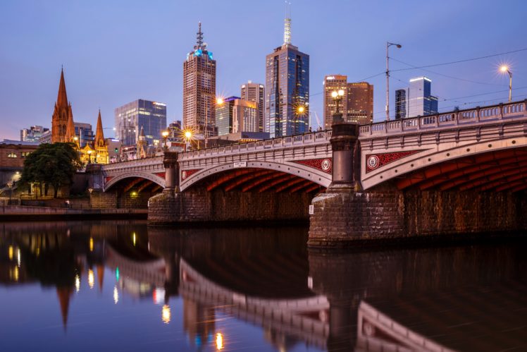 australia, Houses, Rivers, Bridges, Street, Lights, Princes, Bridge, Melbourne, Cities HD Wallpaper Desktop Background